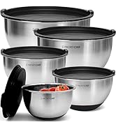 Priority Chef Premium Mixing Bowls With Lids Set, Airtight Lids, Thicker Stainless Steel Mixing B...