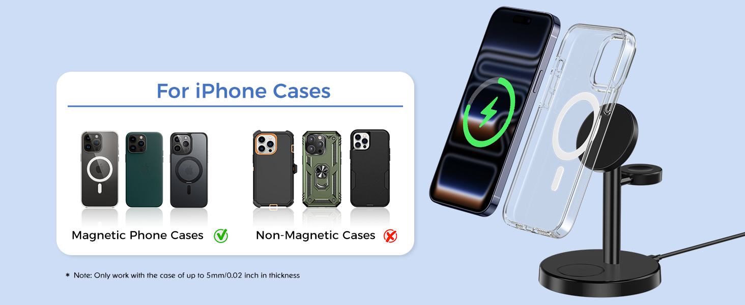 magsafe charger stand 3 in 1 charging station apple wireless iphone 17 16 15 14 13 12 watch airpods