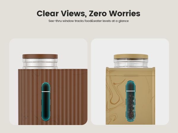 cat food and water dispenser set