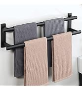 SAYAYO Double Towel Bar for Bathroom, 24 Inch Matte Black Bath Towel Rack Towel Holder Wall Mount...