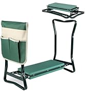 Roixeeds Garden Kneeler and Seat Foldable Gardening Bench Stool with Tool Bag Pouch EVA Foam Pad ...
