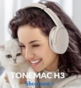 TONEMAC H3 Active Noise Cancelling Headphones Bluetooth,Over Ear Bluetooth Headphones with Hi-Fi ...