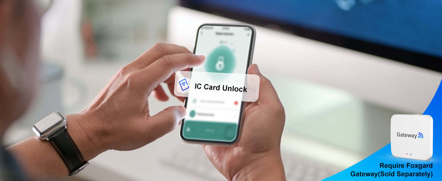 door knob fingerprint lock unlock real-time notification square black