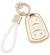 PIFOOG for Cadillac Escalade Key Fob Cover 2015 2016 2017 2018 2019 2020 Accessories 6 Buttons Ke...