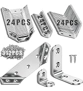 72Pcs Corner Bracket Set, 48Pcs L Brackets (Small + Medium) 24Pcs Triangular Support Brackets wit...