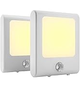 MAZ-TEK Plug in Motion Sensor Lights with Adjustable Brightness,Warm White Motion Activated Led N...