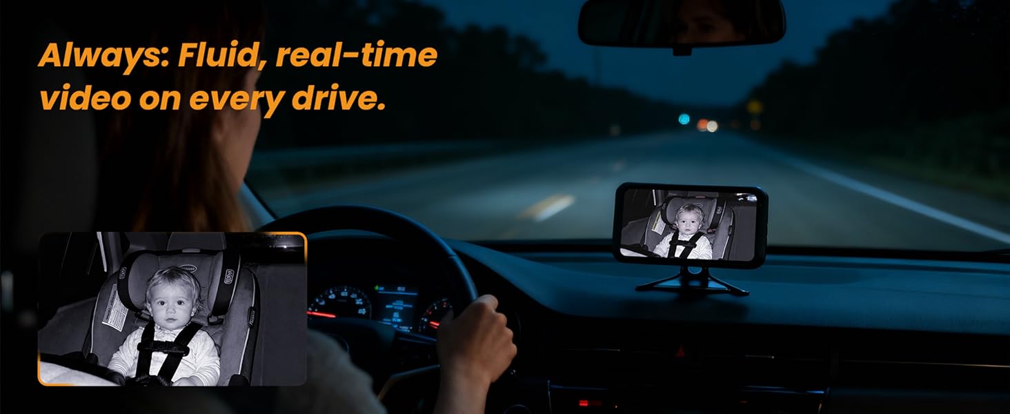 night vision automatically balances brightness and reduces seat reflection or glare in the dark