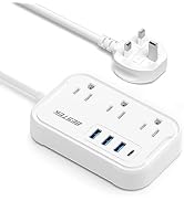 BESTEK US to UK Travel Plug Adapter: Type G Adapter with 3 AC Outlets and 4 USB (1 PD20W) - Power...