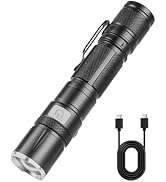 Ciwuzxs DT009 LED Flashlight Rechargeable, 1500 High Lumens Flash Light, Tactical Flashlight IP68...