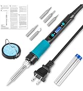 Digital Display Soldering Iron Kit 60W 110V - Adjustable Temp Control with Ceramic Heater, 9-in-1...