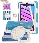 BATYUE Case for iPad Mini 7 A17 Pro 2024/iPad Mini 6 2021 8.3 Inch with Pencil Holder, 360 Rotati...
