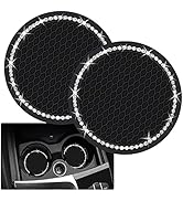 2PCS Bling Car Cup Coaster, 2.75 Inch Auto Car Cup Holder Insert Coasters Silicone Anti-Slip Crys...
