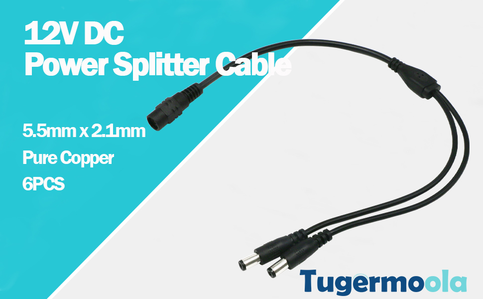 12vdc power splitter cables