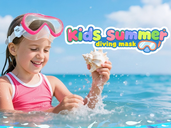 Kids Goggles with Nose Cover Kids Swim Goggles180° Clear View Snorkel Diving Mask for 5-15 Anti-Fog