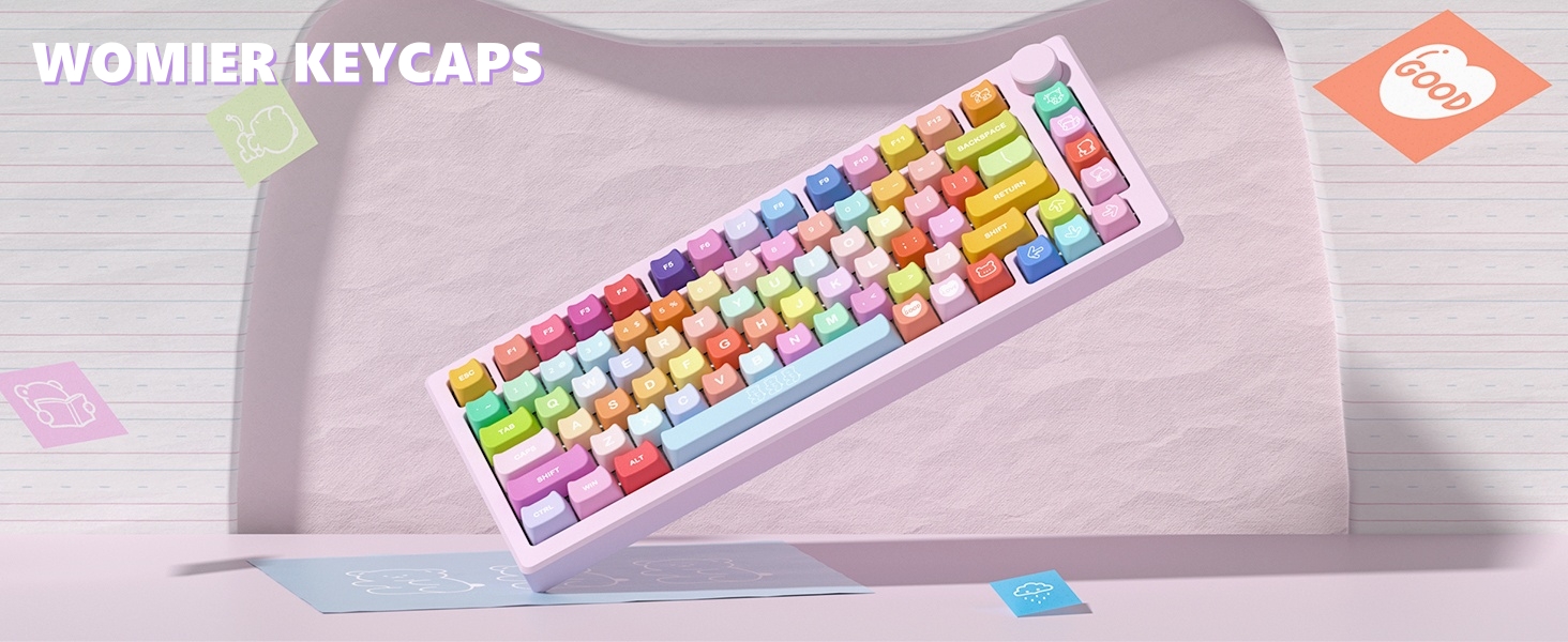 keycaps pbt Keyboard Keycaps 60 65 75 100 Percent, MOA Profile Cat Cute Keycap