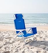 CARIBBEAN JOE Folding Beach Chair, 5 Position Lightweight, Portable Reclining Outdoor Camping Cha...