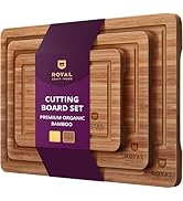 ROYAL CRAFT WOOD Wooden Cutting Boards for Kitchen Meal Prep &amp; Serving - Bamboo Wood Serving Boar...
