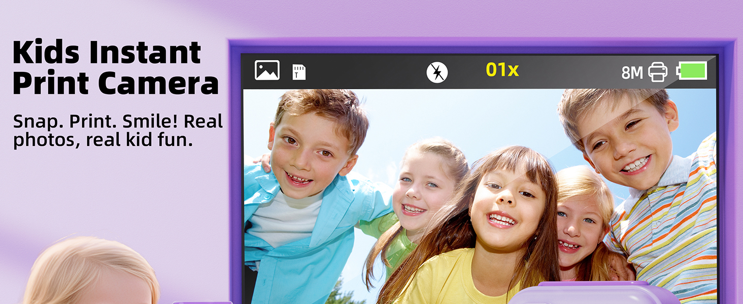 Kids Camera Instant Print for Boys and Girls, Christmas Birthday Gifts Toys for Toddler