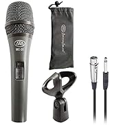 AxcessAbles Dynamic Wired Handheld Microphone with 10ft Mic Cable, On/Off Switch, and a Carry Pou...
