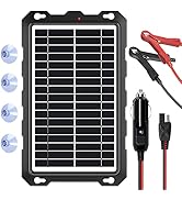 SUNAPEX 12V Solar Trickle Charger for Boat Battery Solar Battery Charger 12 Volt Waterproof 10W S...