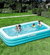 SLOOSH Inflatable Swimming Pool with Seats, 120" x 72" x 22" Full-Sized Blow Up Durable Thickened...