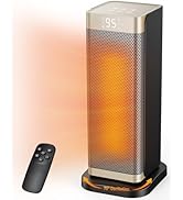 Space Heaters for Indoor Use, 1500W Electric Heater with Thermostat, 70° Oscillation, Remote Cont...