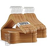 Uinicor Wooden Hangers - 60 Pack - Clothes Hanger for Daily Used,Heavy Duty Wood Hangers with Pre...