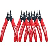 Small Wire Cutters, 5 PACK, 5 Inch Micro 170 Flush Cutter, HOUSERAN Wire Cutters Spring Loaded Cu...
