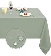 Obstal Sage Green Rectangle Table Cloth - Heavy Duty Water Resistance Polyester Tablecloth, Decor...