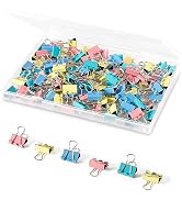 Ufmarine 120 Pcs Mini Binder Clips 15mm, Smal Binder Clips Colored for Office