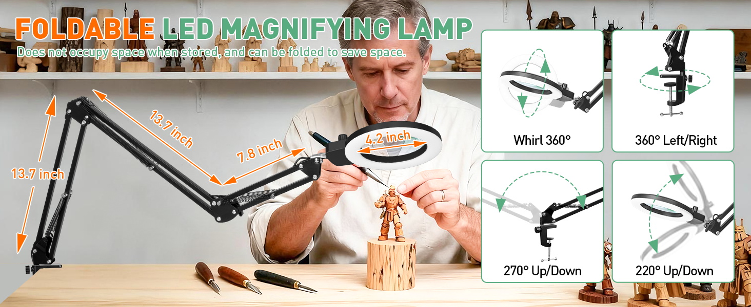 magnifying glass with light for crafts hobby magnifying glass with light Folding saves space
