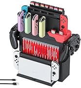 MANMUVIMO Switch Game Storage Organizer Station with Controller Charging Stand, Charging Dock Tow...