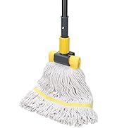 Commercial Mop for Floor Cleaning,60" Looped-End String Industrial Mop with Long Handle, Heavy Du...