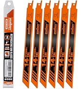 HORUSDY 6PCS 9-Inch 14TPI Bi-Metal Reciprocating Saw Blades, Heavy-Duty Blades for Cutting Steel ...