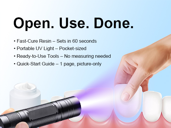 Open. Use. Done. – 60-Second UV Cure, Pocket-Sized Light, No Measuring Needed