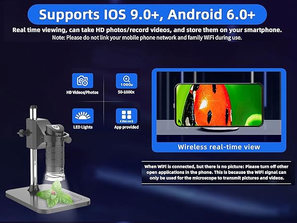 Digital Microscope, Skybasic 50X-1000X Magnification Portable Handheld Microscopes with