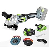 WORKPRO 20V Cordless Angle Grinder Kit, 4-1/2 Inch, Lightweight Angle Grinder Tool 4.0Ah Lithium-...