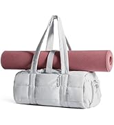 BAGSMART Gym Bag for Women, Yoga Mat Duffle Bag with Wet &amp; Dry Pocket, Quilted Sports Bag for Wee...