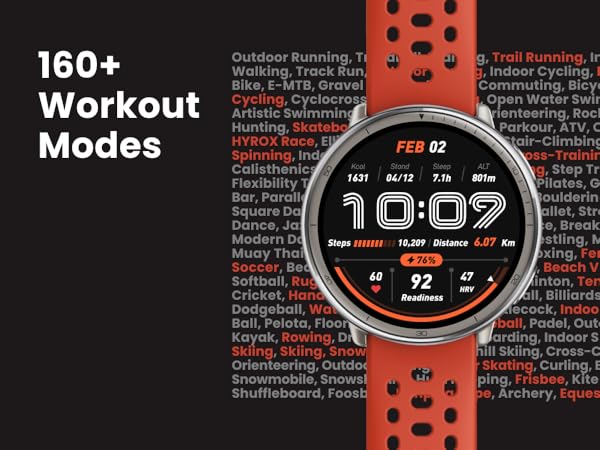 160+ Workout Modes, just to name a few