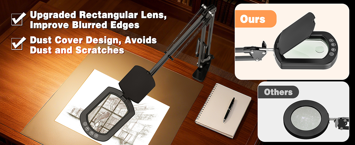 Magnifying Glass with Light and Clamp