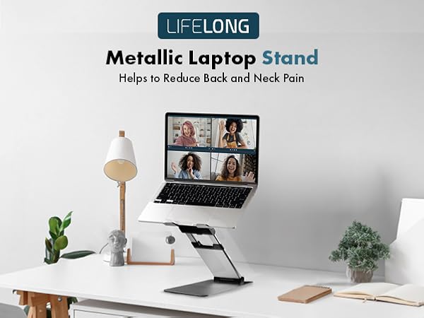 metallic laptop stand