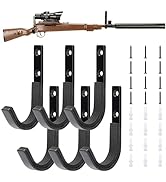 TRIPLE DEER Gun Rack Storage Wall Mount Shotgun Rifle Hook Horizontal Metal Gun Hanger for Any Ri...
