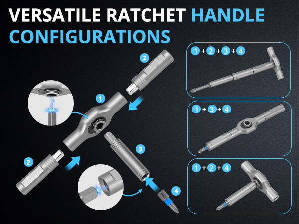 24 in 1 magnetic ratchet screwdriver set