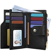 Airkit Small Women's Bifold Wallet, RFID Blocking Credit Card Holder with Zipper, Travel Cute Coi...