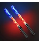 RoadHero 2 Pack 21inch Traffic Wand, Red &amp; Blue Led Traffic Control Baton, Safety Light Wands wit...