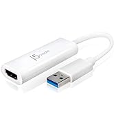 j5create USB to HDMI Multi-Monitor Adapter Supports 1080p 2048 x 1152 @ 32 bits | USB 3.0 with 2....
