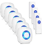 Wireless Doorbell, PHYSEN Waterproof Door bell Chime Kit Operating at 1300-ft Range 58 Adjustable...