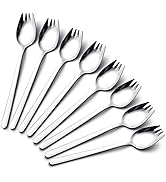 IQCWOOD Sporks Stainless Steel, Salad Forks, 8 Pack 18/10 Stainless Steel Sporks, 7.4 Inches Long...