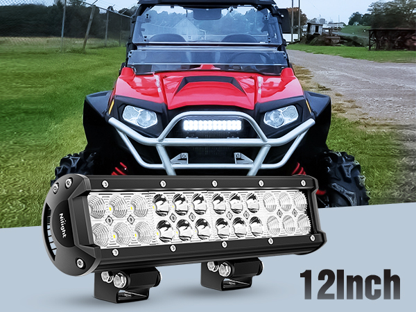 Nilight - NI06A-72W 12Inch 72W Spot Flood Combo Led Light Bar Off Road Lights Boat Lights Fog Light