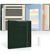 SKYDUE 3 Ring Binder with Magnetic Clipboard, Faux Leather 1 Inch Binder with 5 Dividers, Folder,...